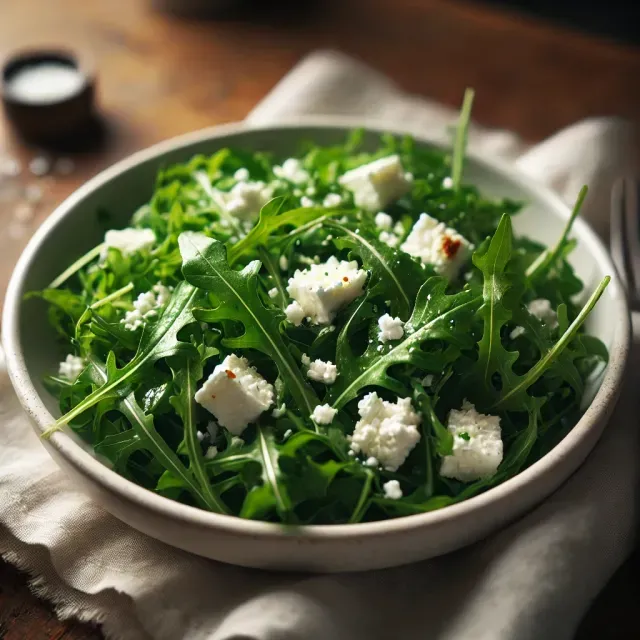 Salade de roquette avec Féta et Noisettes