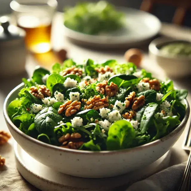 Salade de Mâche au Fromage Ail et Fines Herbes