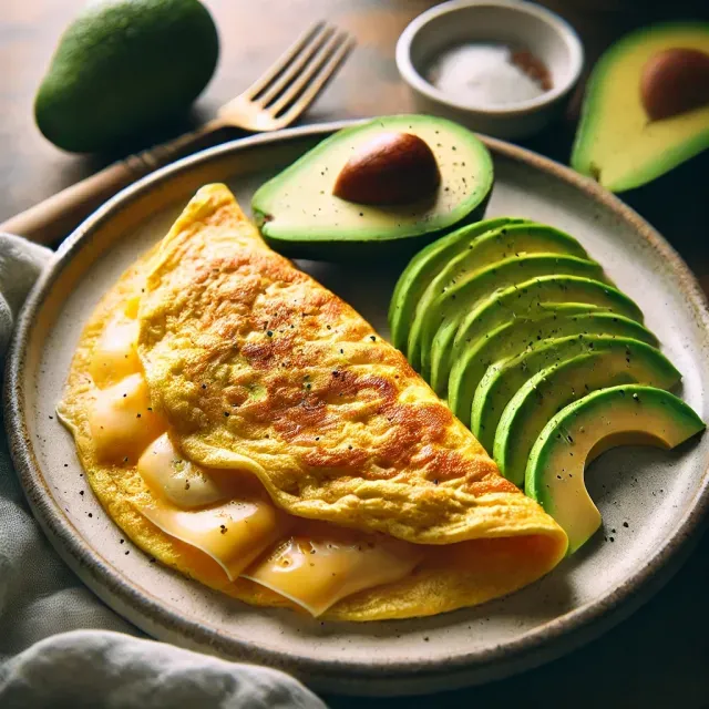 Omelette au Fromage et Avocat