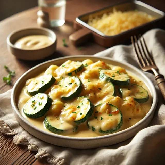 Poêlée de Courgettes au Fromage et Crème