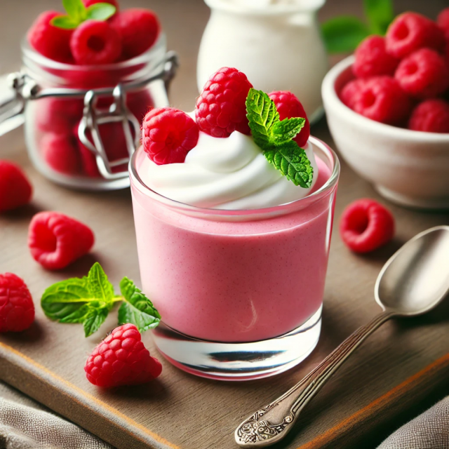 Mousse à la framboise kéto