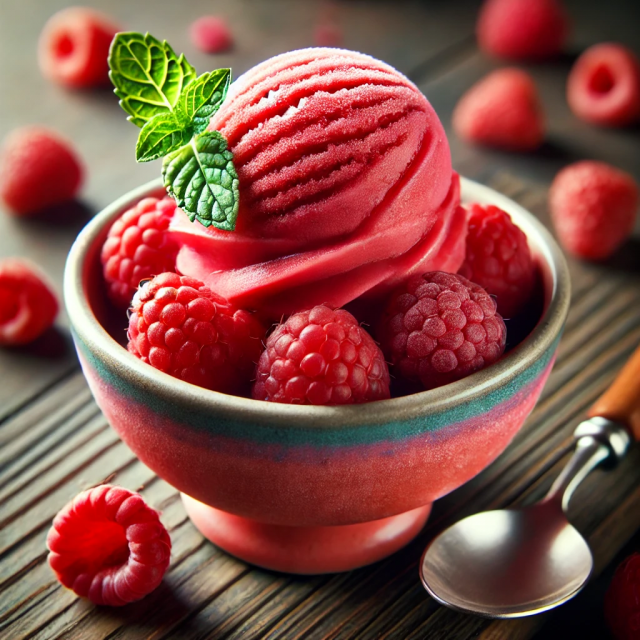 Sorbet à la framboise kéto