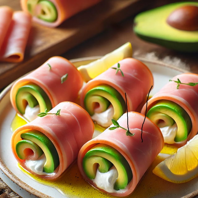 Rouleaux de Jambon au Fromage et Avocat kéto